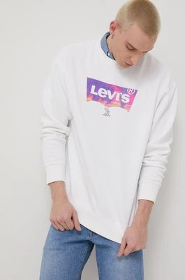 Levi's bluza męska kolor biały z nadrukiem