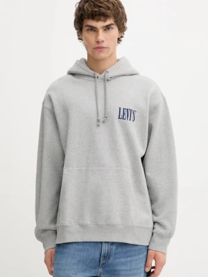 Levi's bluza męska kolor szary z kapturem wzorzysta 38479