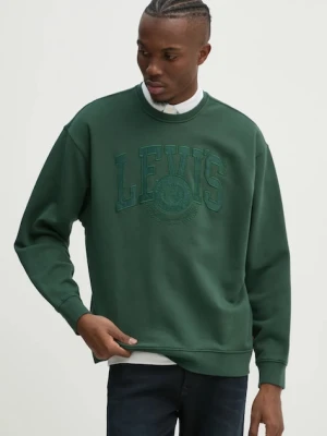 Levi's bluza męska z bawełną RELAXD GRAPHIC CREW zielony