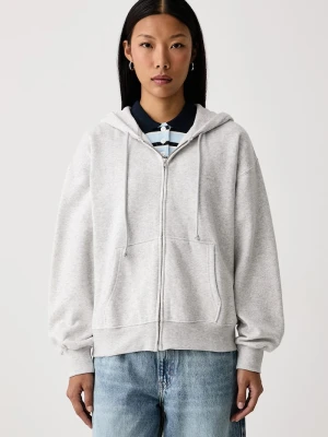 Levi's bluza rozpinana z kapturem damska z bawełną EVERYDAY FULL ZIP szary