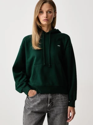 Levi's bluza z kapturem damska z bawełną EVERYDAY HOODIE zielony