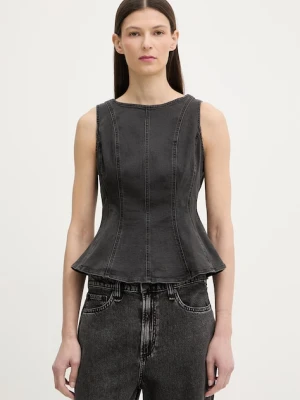 Levi's bluzka damska jeansowa PEPLUM SEAMED DENIM czarny