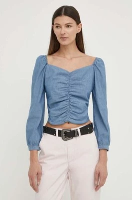 Levi's bluzka jeansowa damska kolor niebieski gładka