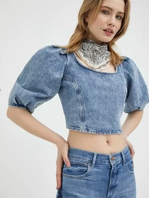 Levi's bluzka jeansowa damska kolor niebieski gładka