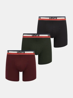 Levi's bokserki 3-pack kolor bordowy 37149-1220