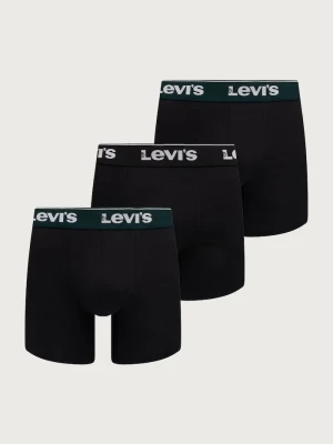 Levi's bokserki dopasowane męskie bawełniane z elastanem 3-pack czarny