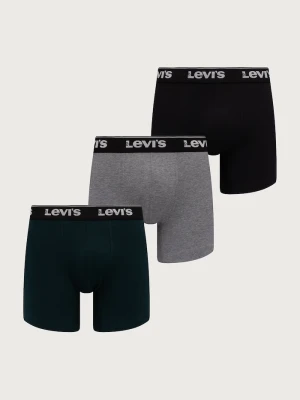 Levi's bokserki dopasowane męskie bawełniane z elastanem 3-pack zielony