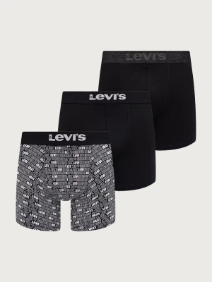 Levi's bokserki męskie bawełniane z elastanem 3-pack czarny