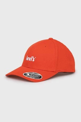 Levi's czapka kolor pomarańczowy z aplikacją