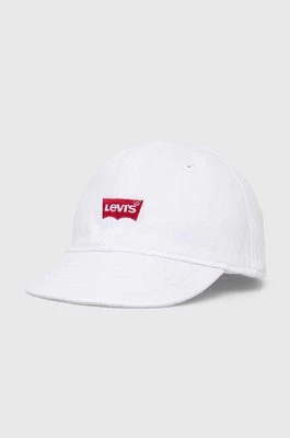 Levi's czapka z daszkiem bawełniana dziecięca LAN LEVI'S BATWING SOFT CAP kolor biały z aplikacją