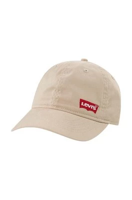Levi's czapka z daszkiem bawełniana dziecięca LAN RICHMOND BATWING CURVE BRI kolor beżowy z aplikacją