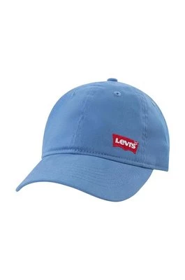 Levi's czapka z daszkiem bawełniana dziecięca LAN RICHMOND BATWING CURVE BRI kolor niebieski z aplikacją