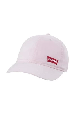 Levi's czapka z daszkiem bawełniana dziecięca LAN RICHMOND BATWING CURVE BRI kolor różowy z aplikacją