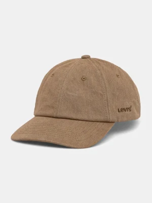 Levi's czapka z daszkiem bawełniana kolor beżowy gładka D7589-0017