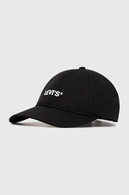 Levi's czapka z daszkiem bawełniana kolor czarny z aplikacją