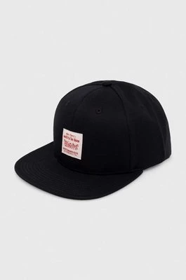 Levi's czapka z daszkiem bawełniana kolor czarny z aplikacją