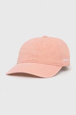 Levi's czapka z daszkiem bawełniana kolor różowy gładka