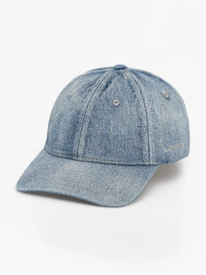 Levi's czapka z daszkiem jeansowa kolor niebieski gładka D7589-0020