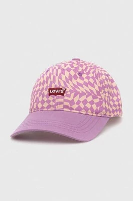 Levi's czapka z daszkiem kolor fioletowy wzorzysta