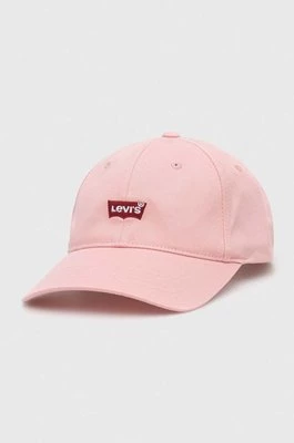 Levi's czapka z daszkiem kolor różowy gładka