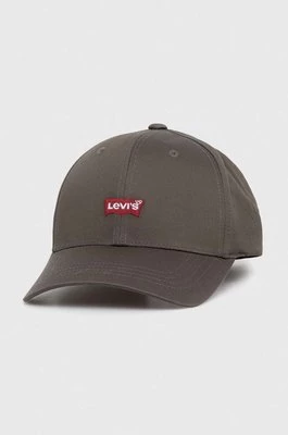 Levi's czapka z daszkiem kolor zielony gładka