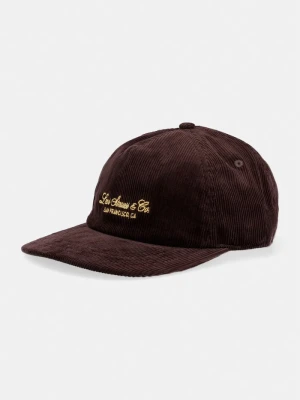 Levi's czapka z daszkiem sztruksowa LAKESHORE brązowy