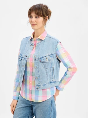 Levi's Damska kamizelka dżinsowa Kobiety Bawełna niebieski jednolity,