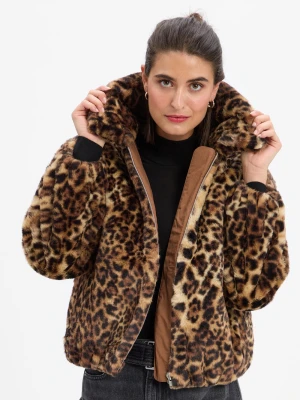 Levi's Damska kurtka ze sztucznego futra Kobiety Sztuczne włókno beżowy|brązowy|czarny wzorzysty,