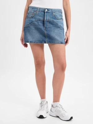Levi's Dżinsowa spódniczka mini damska - Icon Skirt Kobiety Bawełna niebieski jednolity,