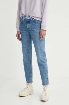 Levi's jeansy 501 CROP SPLIT CRAFT damskie high waist A9425
