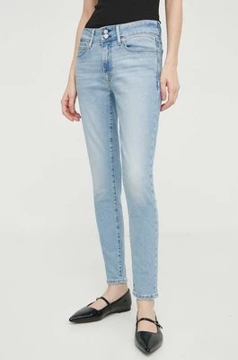 Levi's jeansy 711 DOUBLE BUTTON damskie kolor niebieski