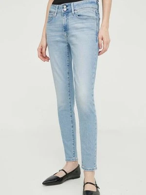 Levi's jeansy 711 DOUBLE BUTTON damskie kolor niebieski