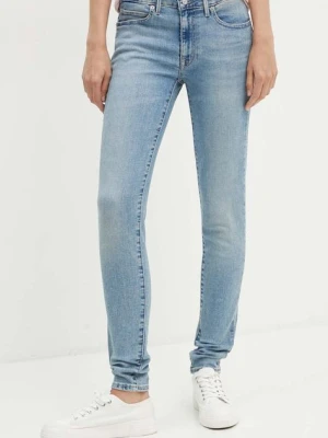 Levi's jeansy 711 DOUBLE BUTTON damskie kolor niebieski