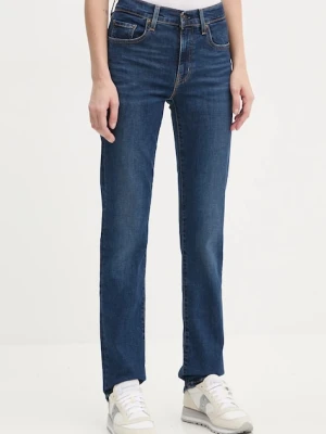 Levi's jeansy 724 HIGH RISE STRAIGHT damskie kolor granatowy 18883