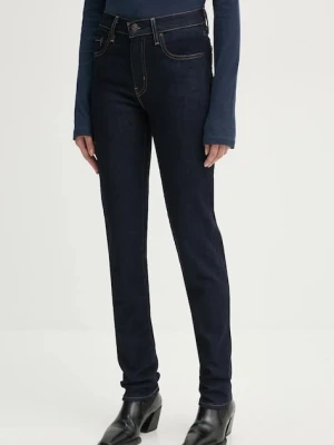 Levi's jeansy 724 HIGH RISE STRAIGHT damskie kolor granatowy 18883