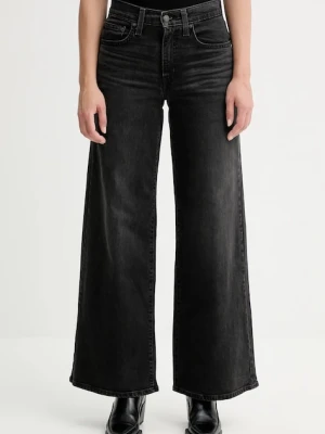 Levi's jeansy 728 HR WIDE LEG damskie kolor czarny 0039B