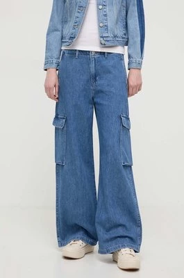 Levi's jeansy BAGGY CARGO DENIM damskie kolor niebieski