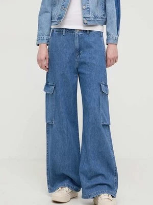 Levi's jeansy BAGGY CARGO DENIM damskie kolor niebieski