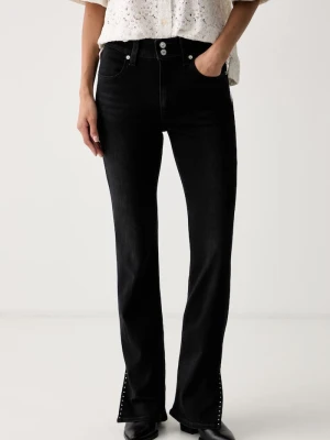 Levi's jeansy bootcut damskie 725 STUDDED SLIT HEM czarny