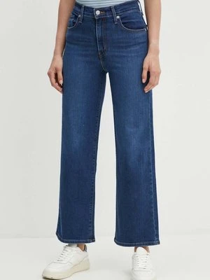 Levi's jeansy HIGH RISE WIDE LEG damskie kolor granatowy 72970