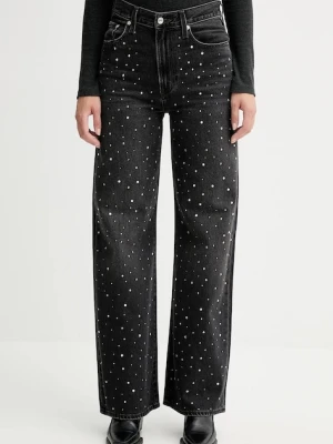 Levi's jeansy RIBCAGE WIDE LEG damskie kolor czarny A6081.0055