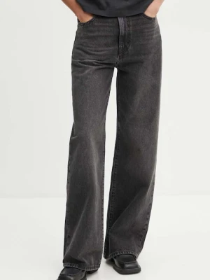 Levi's jeansy RIBCAGE WIDE LEG damskie kolor szary