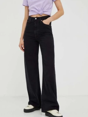 Levi's jeansy RIBCAGE WIDE LEG H223 damskie kolor czarny