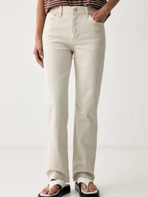 Levi's jeansy slim fit damskie RIBCAGE SLIM beżowy
