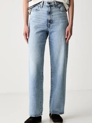 Levi's jeansy straight damskie HIGH WAISTED STRAIGHT niebieski