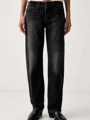 Levi's jeansy straight damskie LOW STRAIGHT czarny