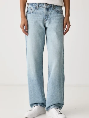 Levi's jeansy straight damskie LOW STRAIGHT niebieski