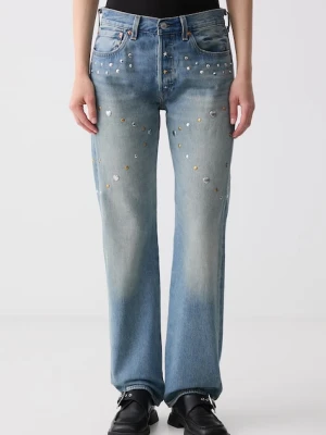 Levi's jeansy straight damskie ROAD WORN 501 x PRIDE
