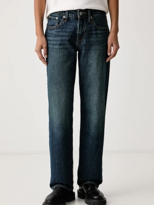 Levi's jeansy straight damskie SUPERLOW STRAIGHT granatowy