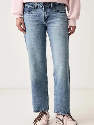 Levi's jeansy straight damskie SUPERLOW STRAIGHT niebieski
